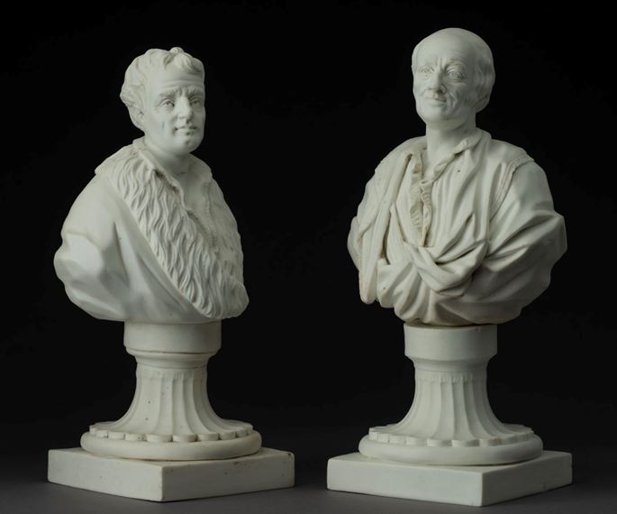 Two portrait busts of Rousseau and Voltaire | MasterArt